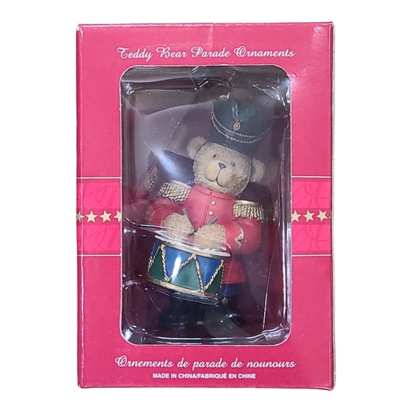 NIB Vintage 90's Teddy Bear Parade Ornaments (Snare Drum) Rare - Picture 1 of 11